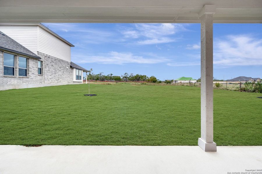 Exterior details and patio area of a home in Preserve at Annabelle Ranch, San Antonio (Image 23). Exterior details and patio area of a home in Preserve at Annabelle Ranch, San Antonio (Image 23).