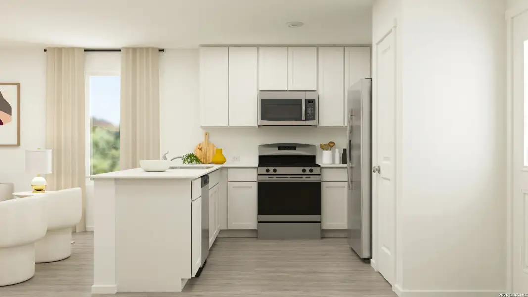 Furnished interior view inside a new home in Guadalupe Heights, Seguin (Image 11).
