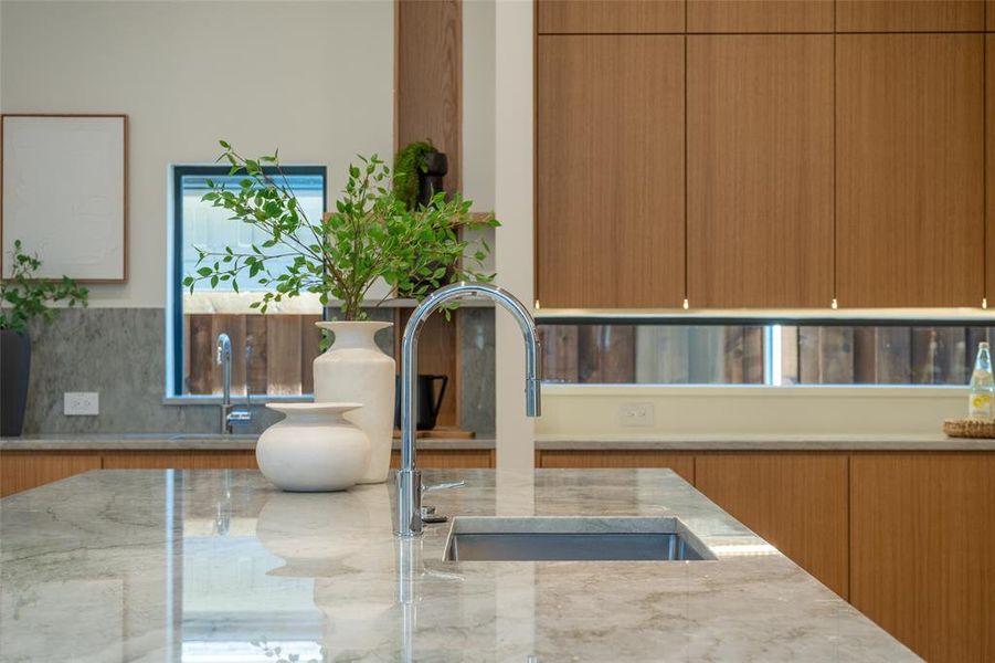 Details with sink and light stone counters