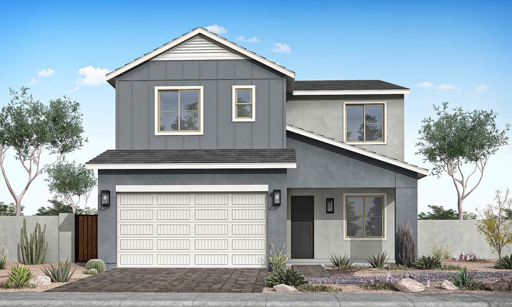 Representative exterior photo of a completed home built from the Sierra Plan 3509 by Tri Pointe Homes in Soleo, San Tan Valley, AZ (Image 18).
