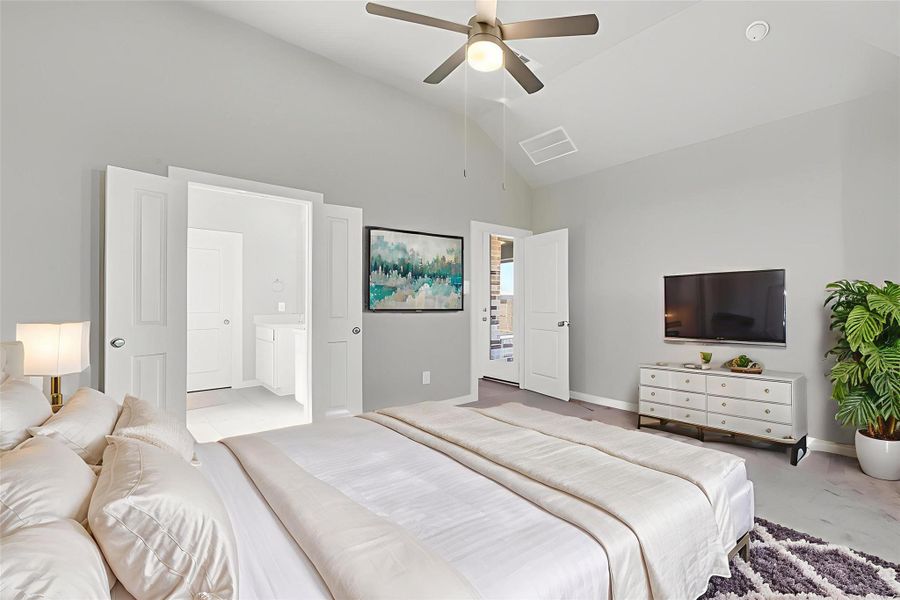 AI staged - Master Bedroom with sitting areas AI staged - Master Bedroom with sitting areas