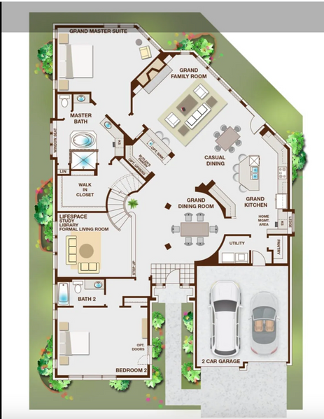 2D floor plan layout for the Grand Avery II by Grand Homes in Wellspring Estates, Celina, TX (Image 23). 2D floor plan layout for the Grand Avery II by Grand Homes in Wellspring Estates, Celina, TX (Image 23).