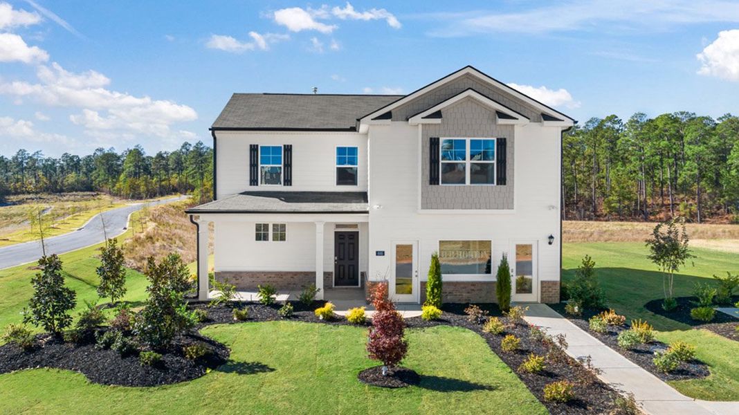 Representative exterior photo of a completed home built from the Belfort by D.R. Horton in The Abbey at Trolley Run Station, Aiken, SC (Image 2). Representative exterior photo of a completed home built from the Belfort by D.R. Horton in The Abbey at Trolley Run Station, Aiken, SC (Image 2).