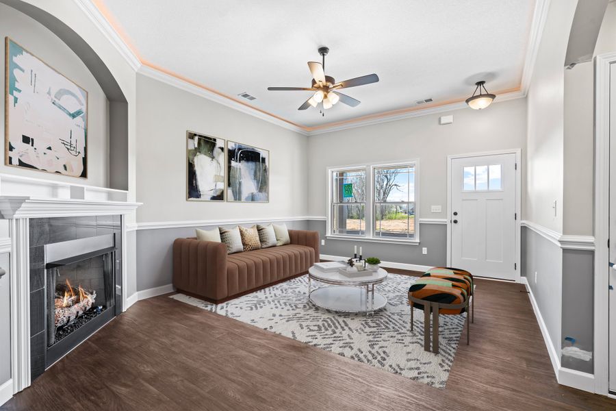 Representative furnished interior of a home built from the Wellford by Enchanted Homes in Arcadia Village, Spartanburg (Image 6). Representative furnished interior of a home built from the Wellford by Enchanted Homes in Arcadia Village, Spartanburg (Image 6).