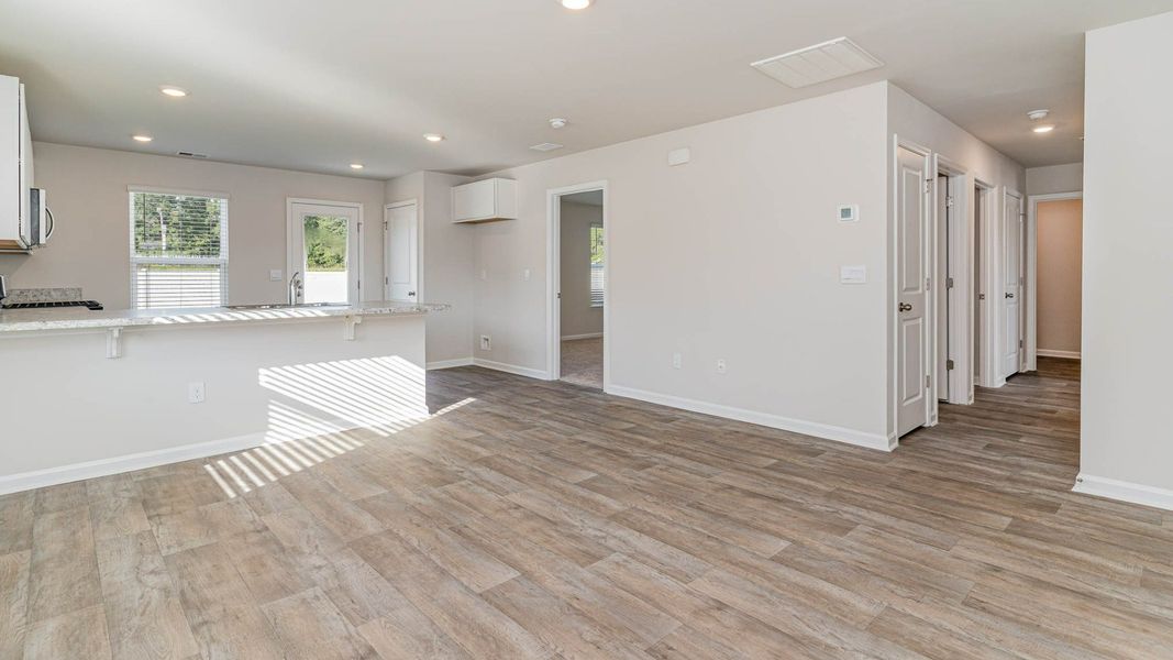 Representative unfurnished interior of a home built from the CURTIS by D.R. Horton in The Cottages at Blake Farm, Wilmington (Image 16). Representative unfurnished interior of a home built from the CURTIS by D.R. Horton in The Cottages at Blake Farm, Wilmington (Image 16).