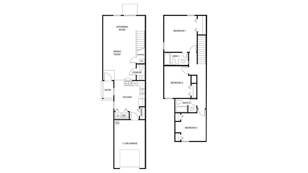 2D floor plan layout for the Oakley by D.R. Horton in Corsair, Middleburg, FL (Image 2).