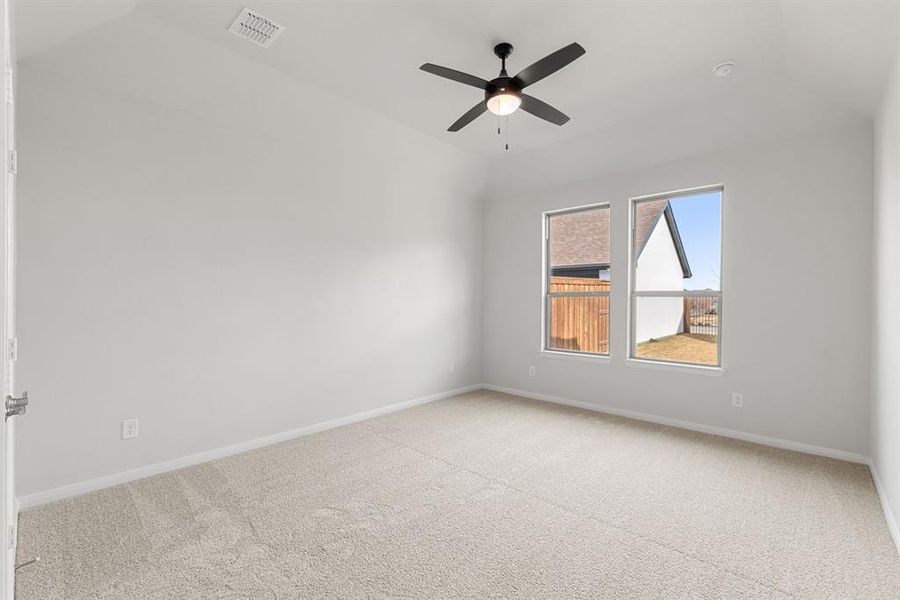 You'll find high ceilings, large windows, plush carpeting and a neutral color palette in this dream owner's suite!