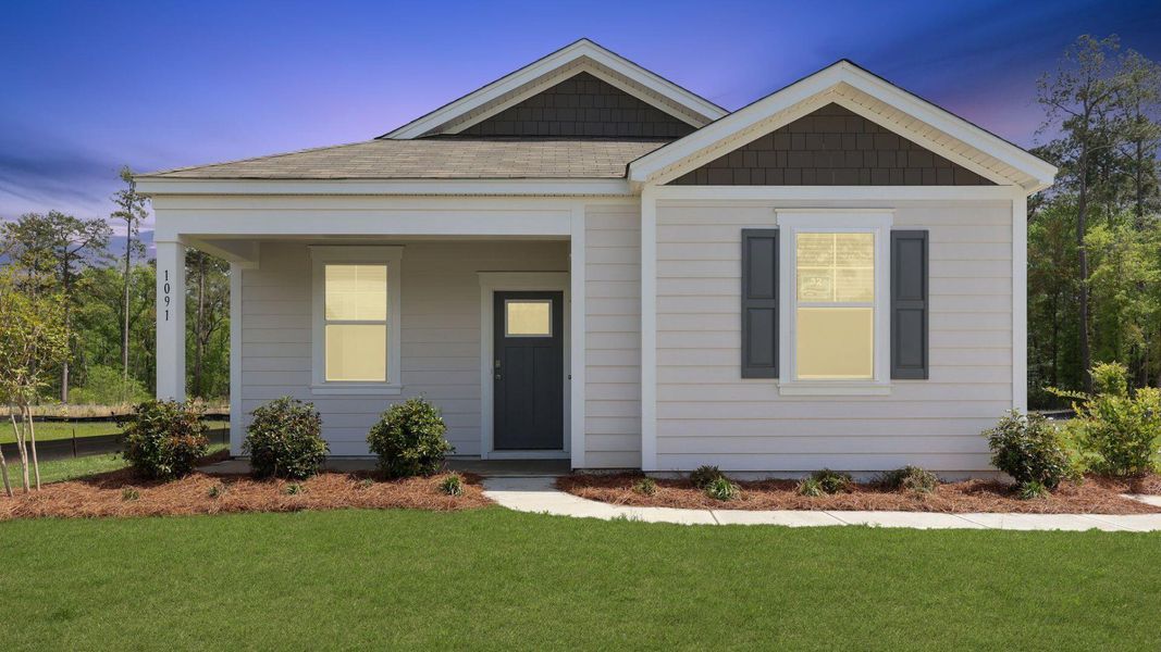 Front exterior of a new home in North Shore, Summerton, SC, highlighting curb appeal (Image 20).