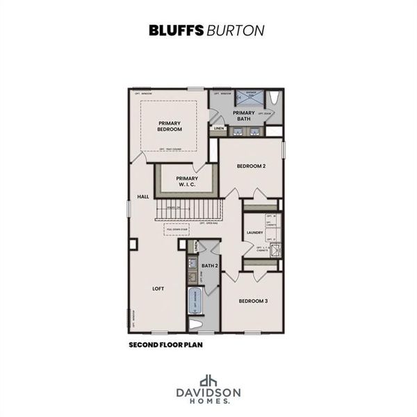 2D floor plan layout of this home in The Bluffs, Canton, GA (Image 6).