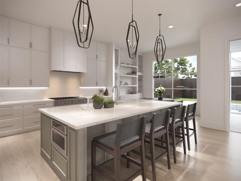 Another view of the Island towards the breakfast area. This is an Artists Rendering - Selections and Finishes are subject to change at any time during construction. Another view of the Island towards the breakfast area. This is an Artists Rendering - Selections and Finishes are subject to change at any time during construction.