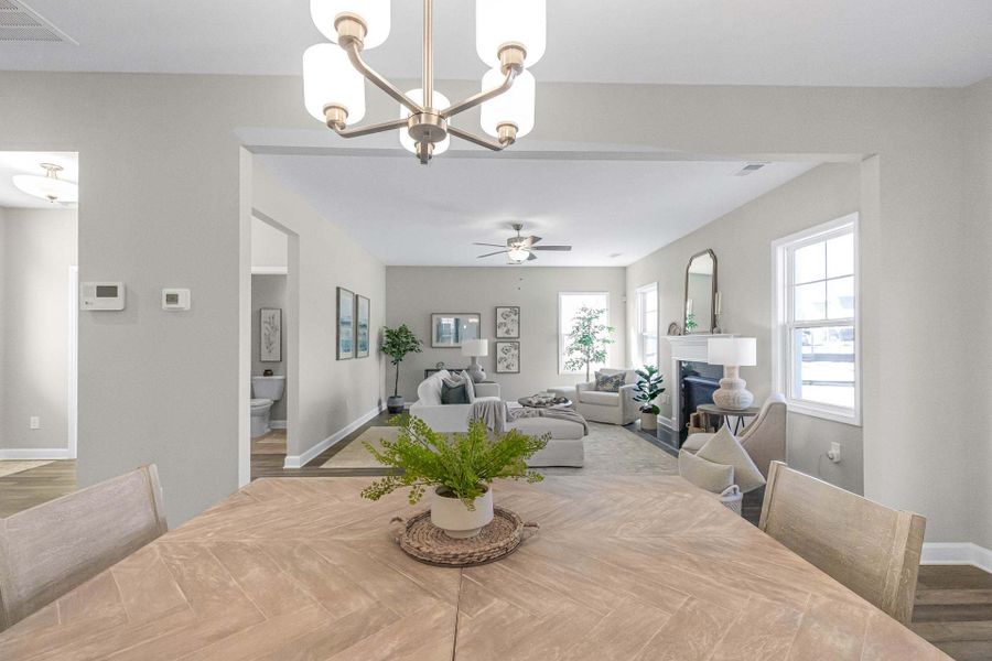 Representative furnished interior of a home built from the Aberdeen by Caviness & Cates Communities in Bartlett Manor, Youngsville (Image 131).