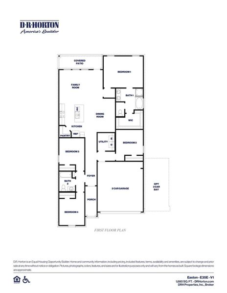 2D floor plan layout of this home in Sunterra Lakes, Brookshire, TX (Image 4).