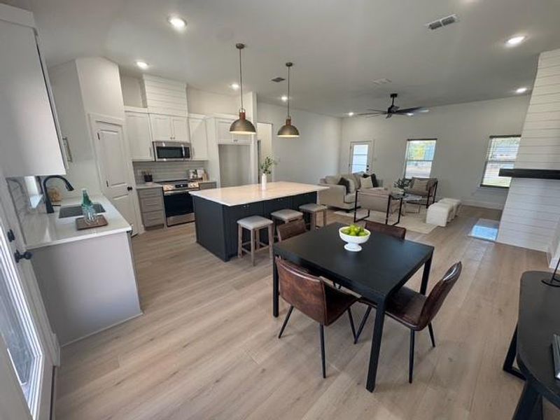 Dining Area Overlooks the Back Patio