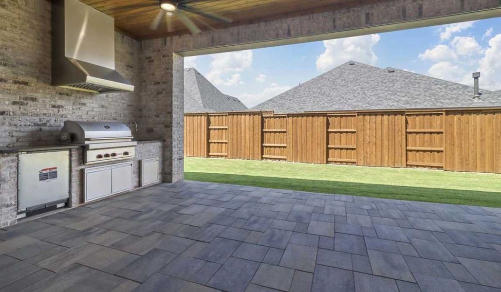 Exterior details and patio area of a home in Mustang Lakes - 100ft Lots, Celina (Image 2). Exterior details and patio area of a home in Mustang Lakes - 100ft Lots, Celina (Image 2).