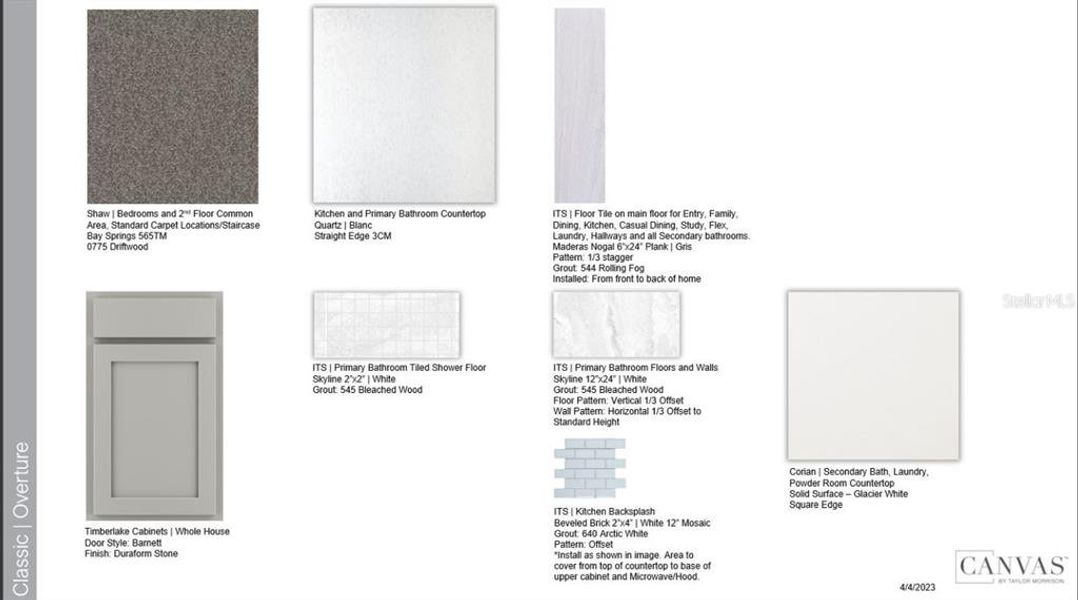 Sample of building materials used in homes in The Cove at West Port, Port Charlotte (Image 17).