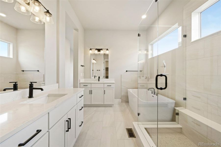 Furnished interior view inside a new home in Kitchel Lake at Serratoga Falls, Timnath (Image 6).