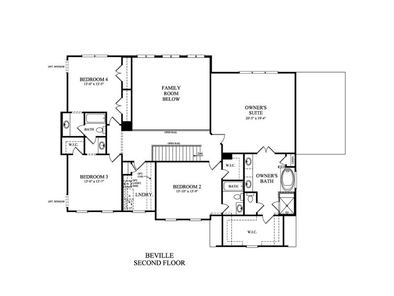 2D floor plan layout for the Belville by Peachtree Residential in White Post on Lake Lanier, Gainesville, GA (Image 3).