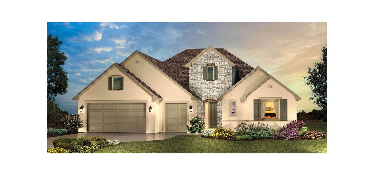 Representative exterior photo of a completed home built from the Aubrey by Robson Resort Communities in Robson Ranch Texas, Denton, TX (Image 6). Representative exterior photo of a completed home built from the Aubrey by Robson Resort Communities in Robson Ranch Texas, Denton, TX (Image 6).