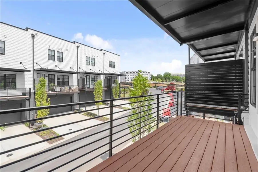 Exterior details and patio area of a home in The Gathering – Alpharetta, Alpharetta (Image 26).