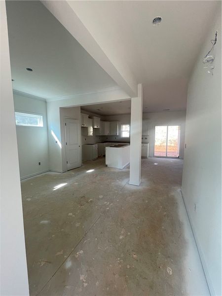 This kitchen space awaits your personal touch, off This kitchen space awaits your personal touch, off