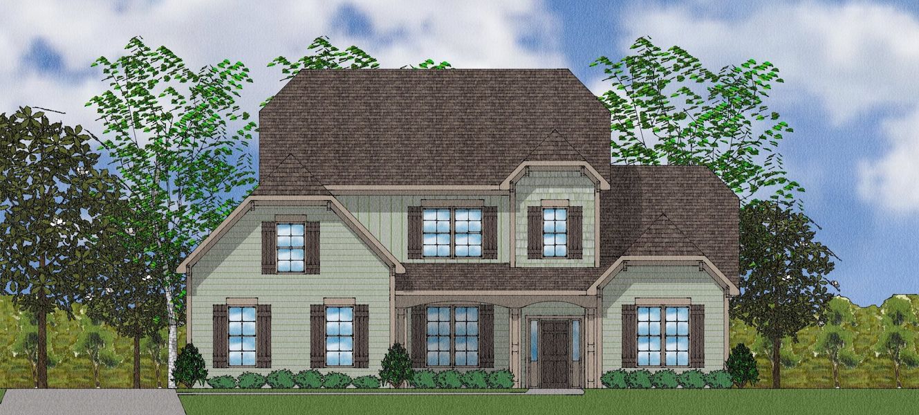 Representative exterior photo of a completed home built from the Bridges II - Elite Collection by Mungo Homes in Suter Estates, Easley, SC (Image 23).