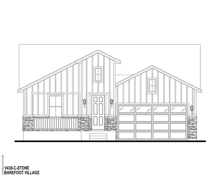 Plan V430 BV Elevation C w/ Stone Plan V430 BV Elevation C w/ Stone