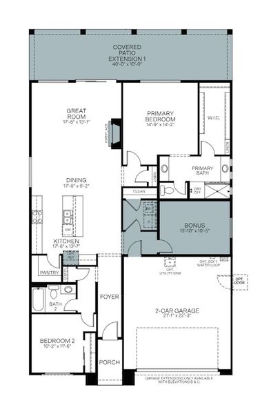 2D floor plan layout of this home in Horizon at The Dells, Prescott, AZ (Image 5). 2D floor plan layout of this home in Horizon at The Dells, Prescott, AZ (Image 5).