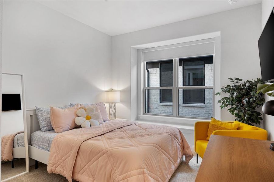 Bedroom with carpet floors