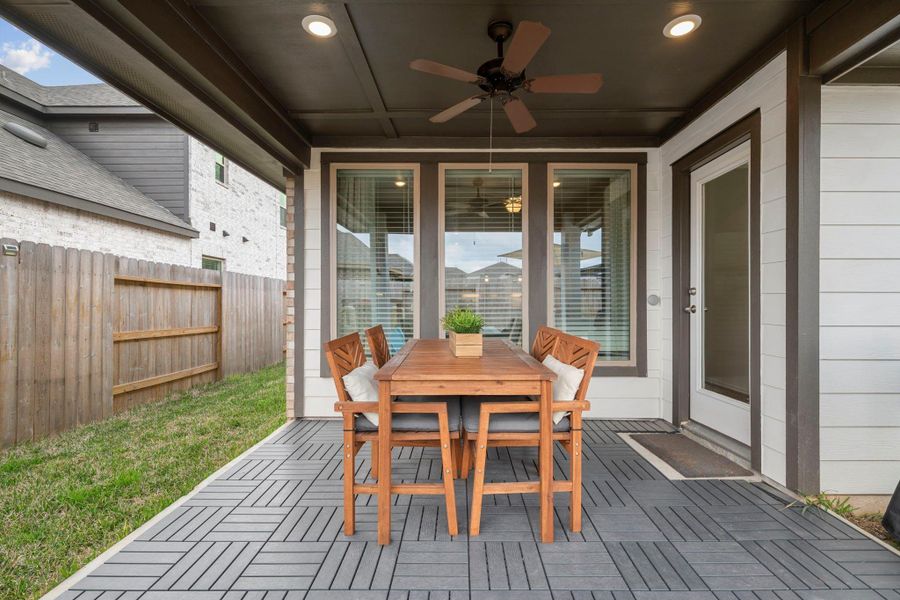 Exterior details and patio area of a home in , Conroe (Image 21).