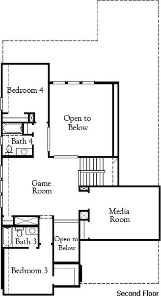 2D floor plan layout of this home in Santa Rita Ranch, Liberty Hill, TX (Image 3).