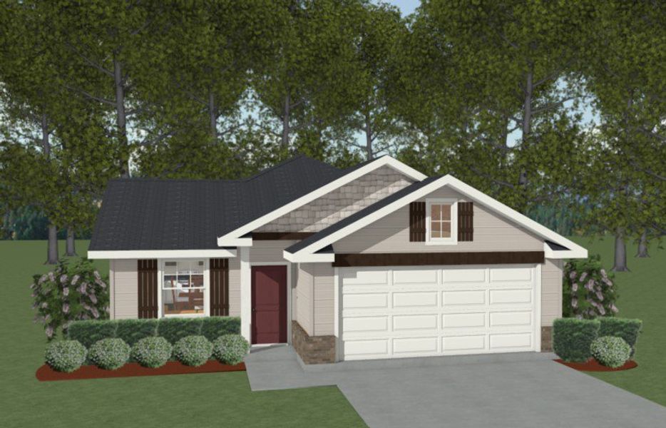 Representative exterior photo of a completed home built from the The Gardenia by Avonley Homes in Bonham Trace, Bryan, TX (Image 2).