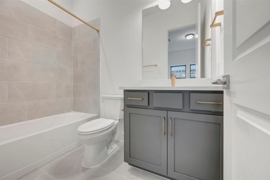 Furnished interior view inside a new home in Riceland - Enclave Row Collection, Mont Belvieu (Image 6).