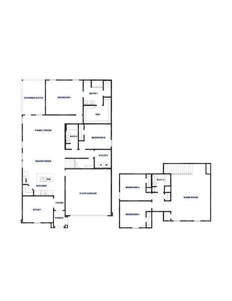 2D floor plan layout of this home in Grand Pines, Magnolia, TX (Image 2).