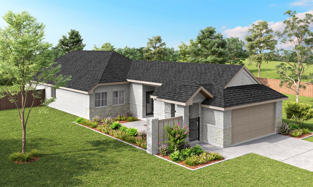 Representative exterior photo of a completed home built from the Harwood by Pacesetter Homes in Elevon, Lavon, TX (Image 15).