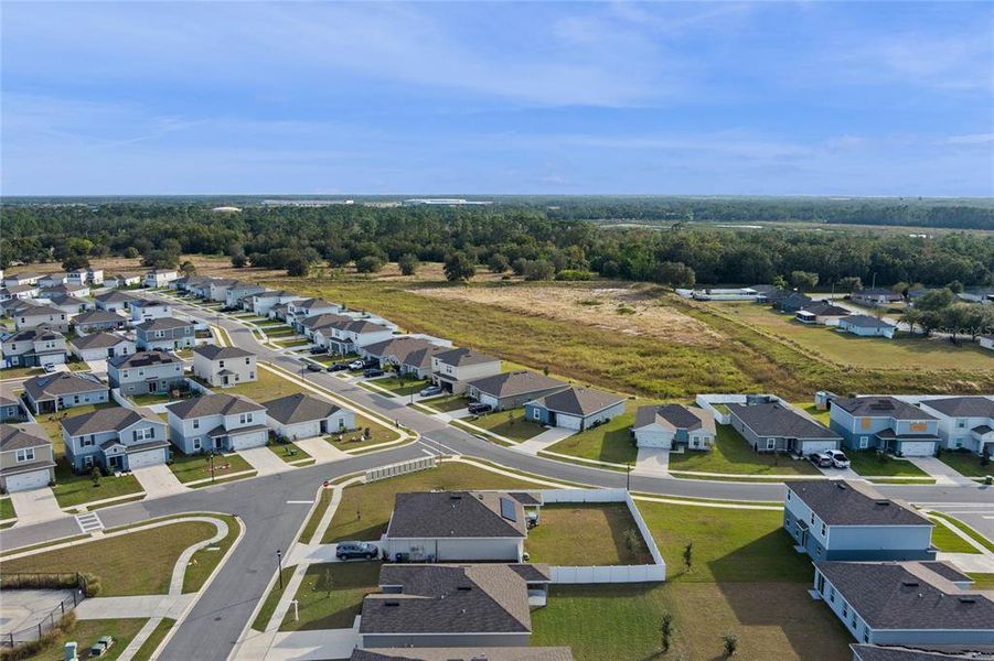 Aerial view of neighborhood