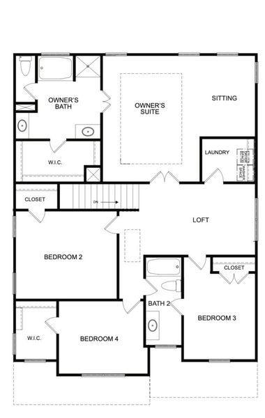 2D floor plan layout for the The Dayton by Direct Residential Communities in The Hills at Cedar Creek, Winder, GA (Image 4). 2D floor plan layout for the The Dayton by Direct Residential Communities in The Hills at Cedar Creek, Winder, GA (Image 4).
