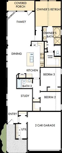 2D floor plan layout of this home in Solterra - Garden Series, Mesquite, TX (Image 2). 2D floor plan layout of this home in Solterra - Garden Series, Mesquite, TX (Image 2).