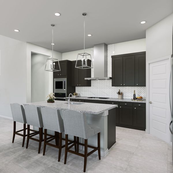 Representative furnished interior of a home built from the Hawthorn by Tri Pointe Homes in Lagos Reserve, Manor (Image 8).