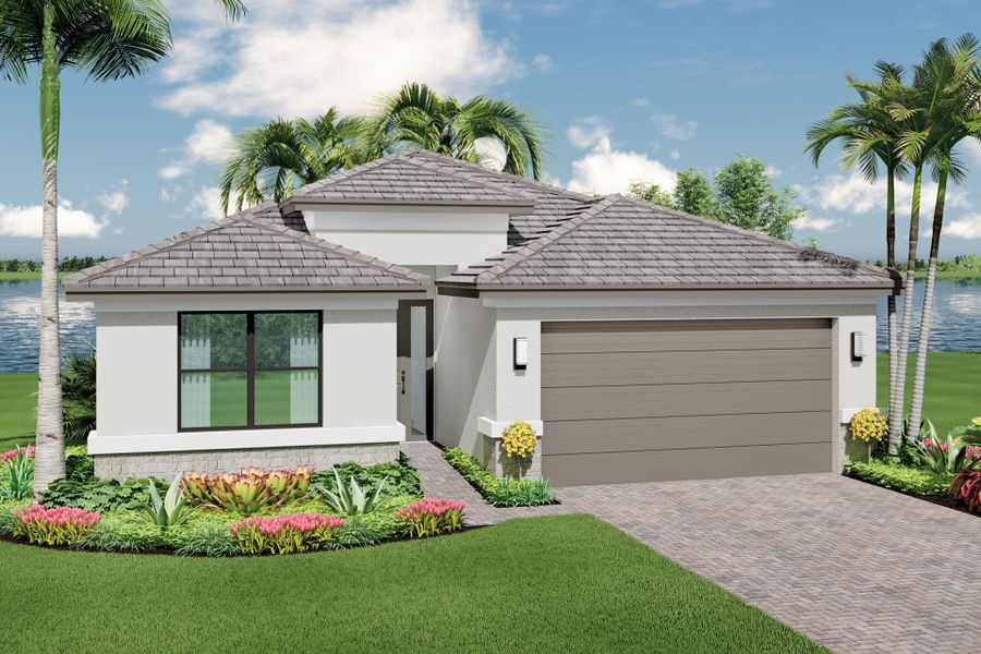 Representative exterior photo of a completed home built from the Sanderling by GL Homes in Valencia Parc at Riverland, Port St. Lucie, FL (Image 21).