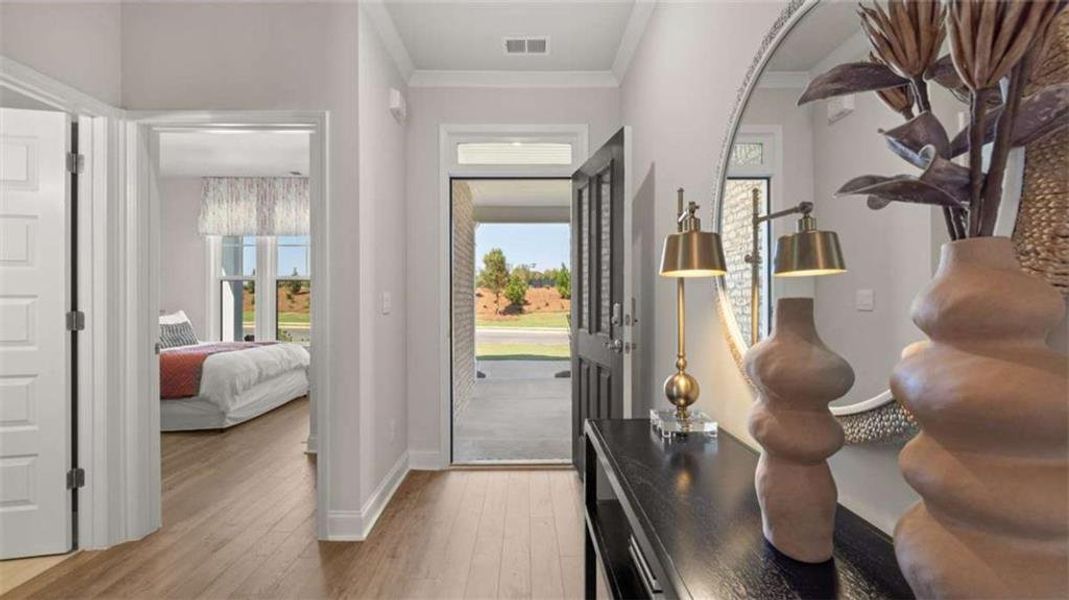 Furnished interior view inside a new home in Oak Ridge Meadows - Active Adult, Locust Grove (Image 16).
