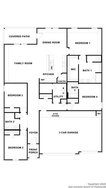 2D floor plan layout of this home in Hartland Ranch, Lockhart, TX (Image 4).