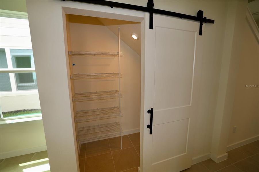 Pantry with a Barn Door