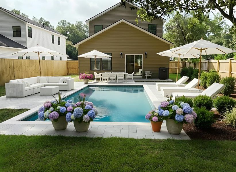 Exterior details and patio area of a home in , North Charleston (Image 3).