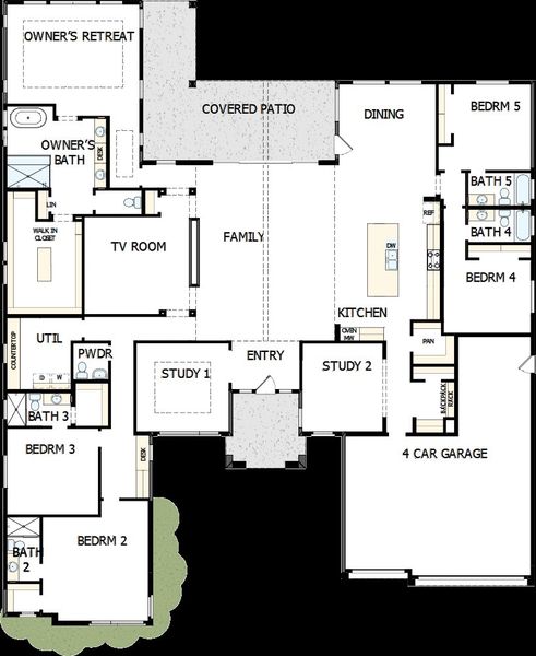 2D floor plan layout of this home in Tierra at Legado West, Queen Creek, AZ (Image 5). 2D floor plan layout of this home in Tierra at Legado West, Queen Creek, AZ (Image 5).