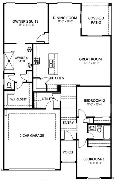 2D floor plan layout of this home in Tierra Del Este 90, El Paso, TX (Image 2).