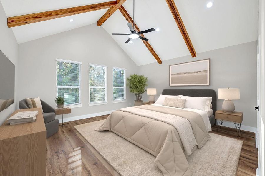 Primary bedroom (This photo is virtually staged.)