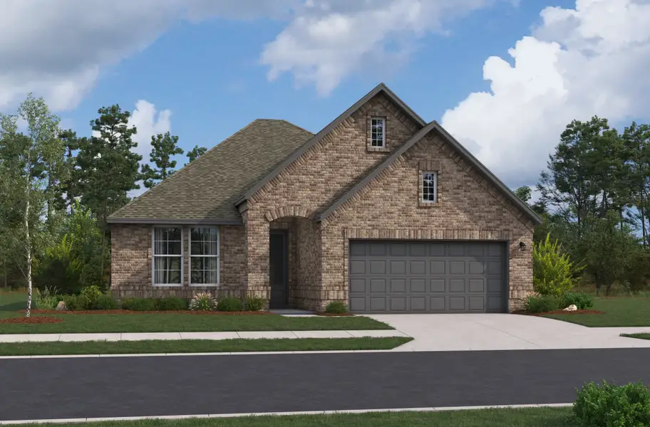 Representative exterior photo of a completed home built from the Brooks by Beazer Homes in Saddle Creek Ranch, Cibolo, TX (Image 1).