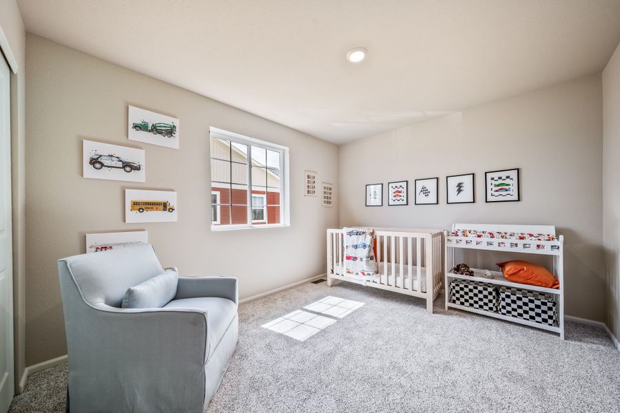 Furnished interior view inside a new home in Thompson River Ranch, Johnstown (Image 15).