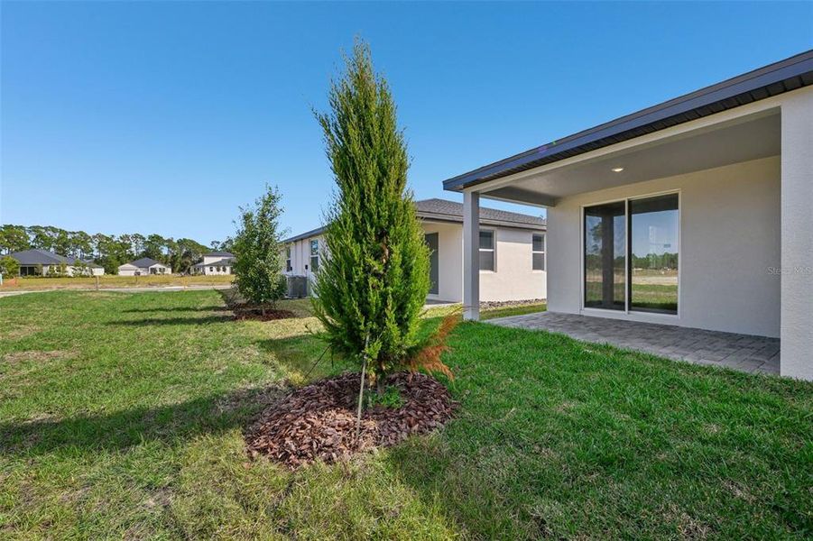 Exterior details and patio area of a home in Ridgehaven - Villas, Ormond Beach (Image 3).