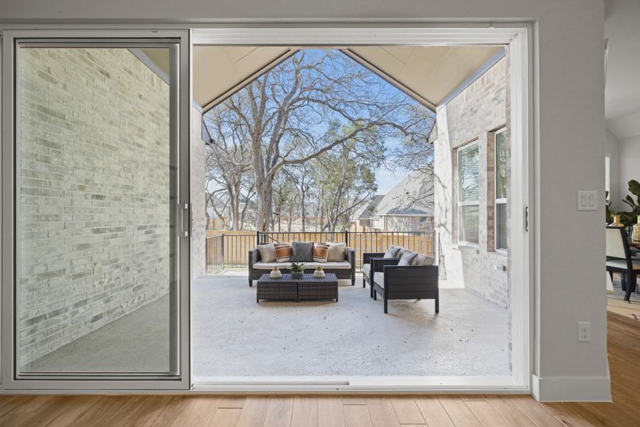 Exterior details and patio area of a home in 6 Creeks, Kyle (Image 3).